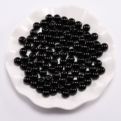 10-400pcs/lot 3-20mm Straight Holes Acrylic Imitation Pearl Beige