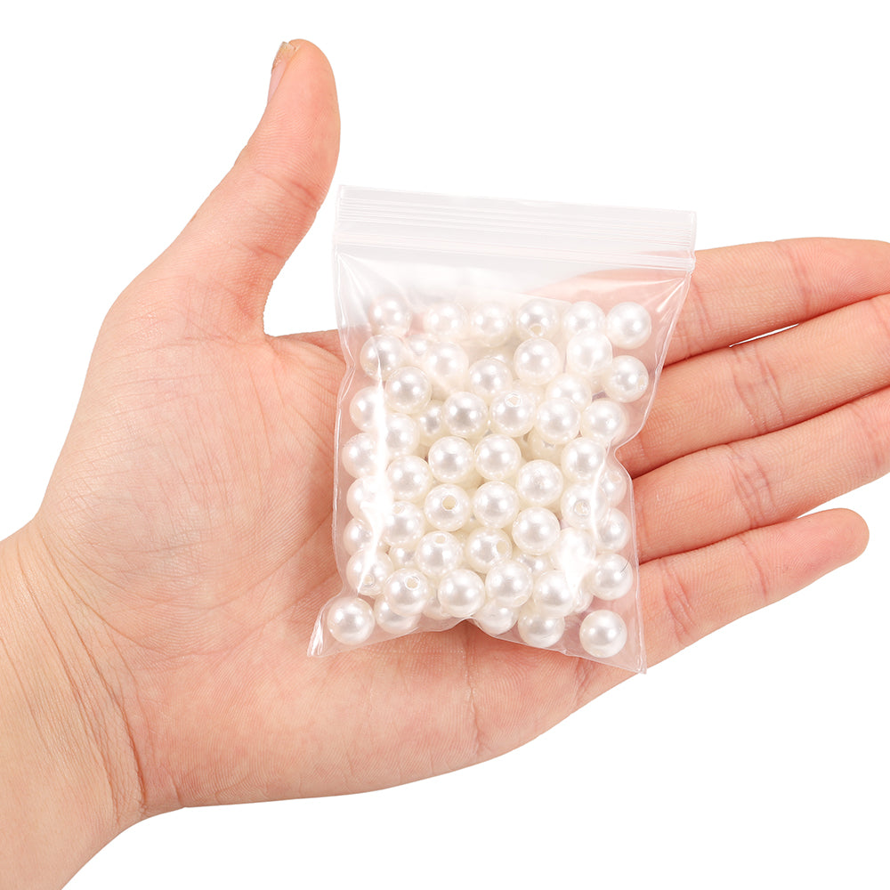 10-400pcs/lot 3-20mm Straight Holes Acrylic Imitation Pearl Beige