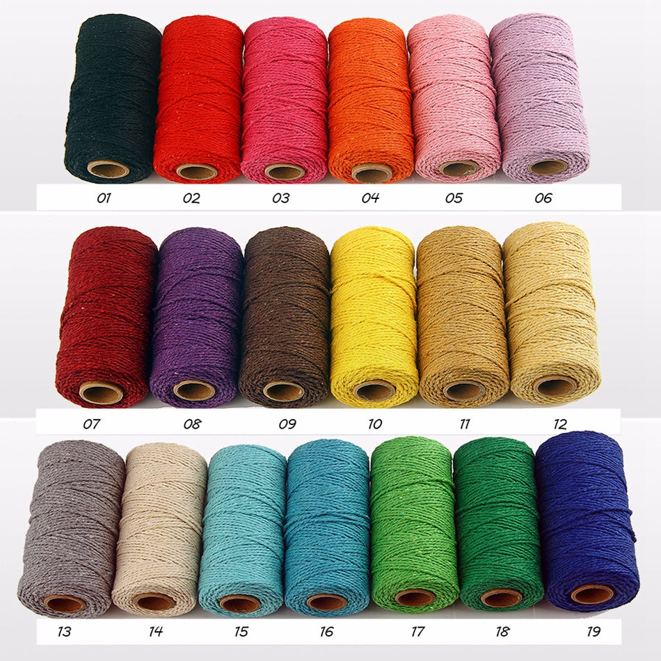 2mm 100m Macrame Cord Rope Cotton Twine Thread String Crafts Diy