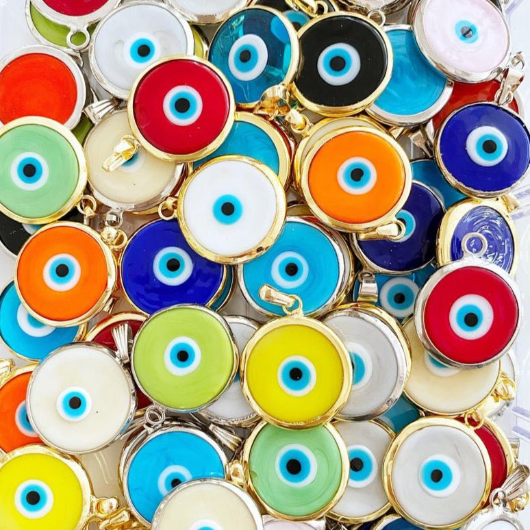 Handmade Glass Evil Eye Bead, Murano Evil Eye Charm, Evil Eye Jewelry
