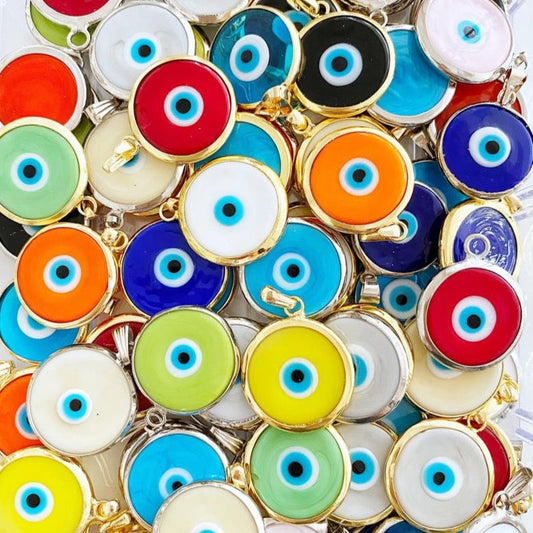 Handmade Glass Evil Eye Bead, Murano Evil Eye Charm, Evil Eye Jewelry
