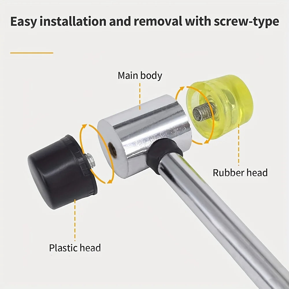 Double-Sided Rubber Mallet – Soft Plastic Hammer for Jewelry, Leather