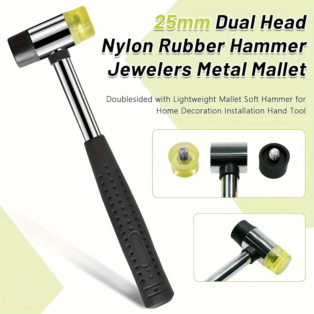 Double-Sided Rubber Mallet – Soft Plastic Hammer for Jewelry, Leather