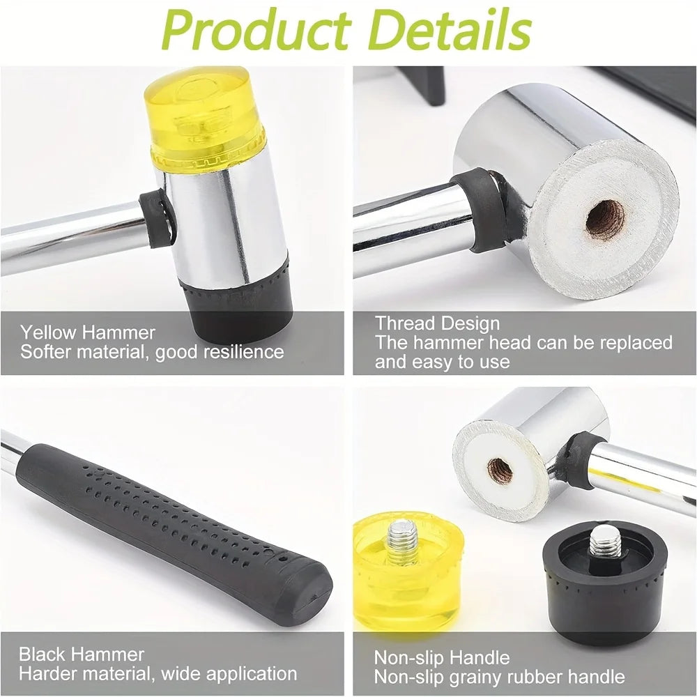 Double-Sided Rubber Mallet – Soft Plastic Hammer for Jewelry, Leather