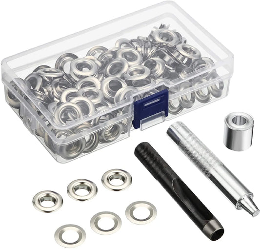 Grommet Tool Kit 100 Sets Grommets Eyelets 6mm 10mm 12mm 14mm Inside