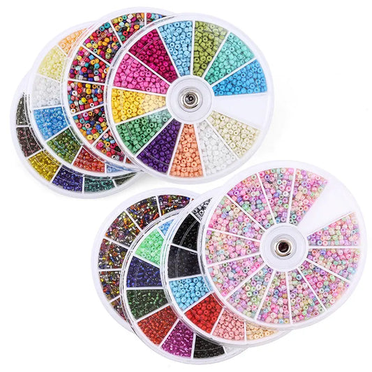 2000pcs/Lot 12Grids Glass Seed Beads Set Charms Jewelry Beads For