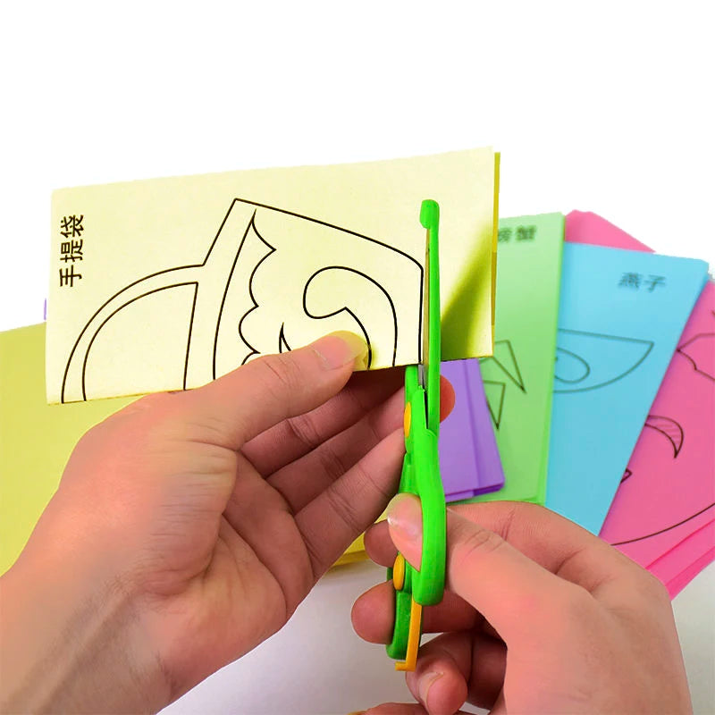 96 Pcs Children Cartoon DIY Colorful Paper Cutting Folding Toys Kids