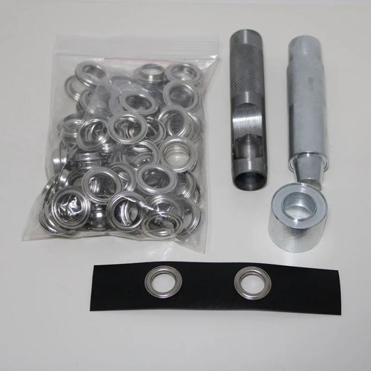4mm-14mm 100 Set Silver Eyelet and Eyelet Punch Die Tool Set Metal