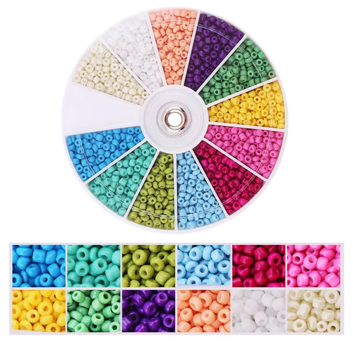 2000pcs/Lot 12Grids Glass Seed Beads Set Charms Jewelry Beads For