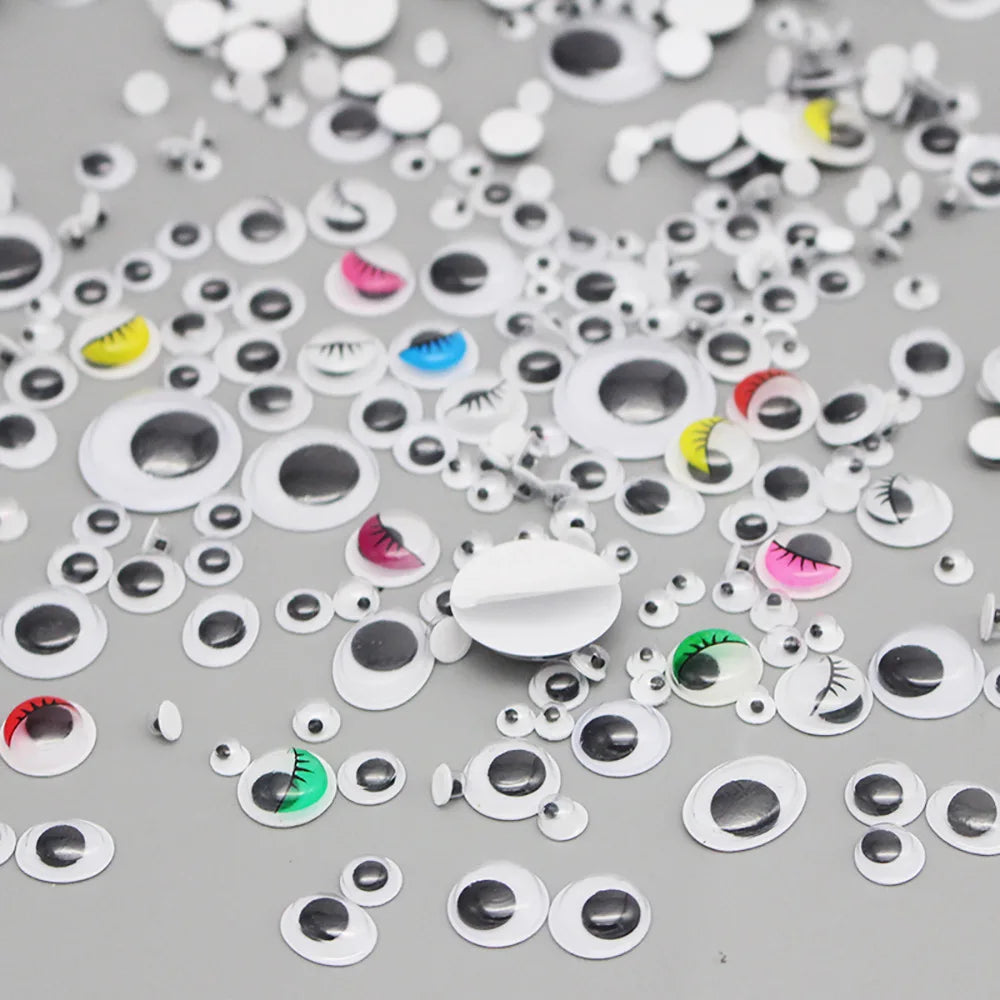 100pcs/200pcs Self-adhesive Googly Wiggle Eyes for DIY Scrapbooking