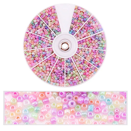 2000pcs/Lot 12Grids Glass Seed Beads Set Charms Jewelry Beads For