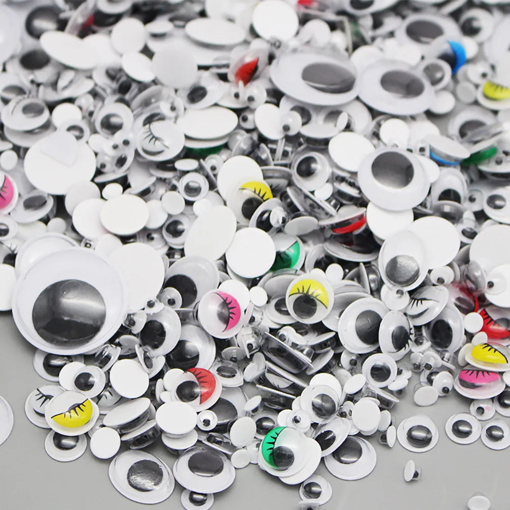 100pcs/200pcs Self-adhesive Googly Wiggle Eyes for DIY Scrapbooking