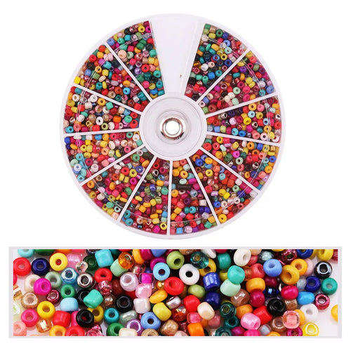 2000pcs/Lot 12Grids Glass Seed Beads Set Charms Jewelry Beads For