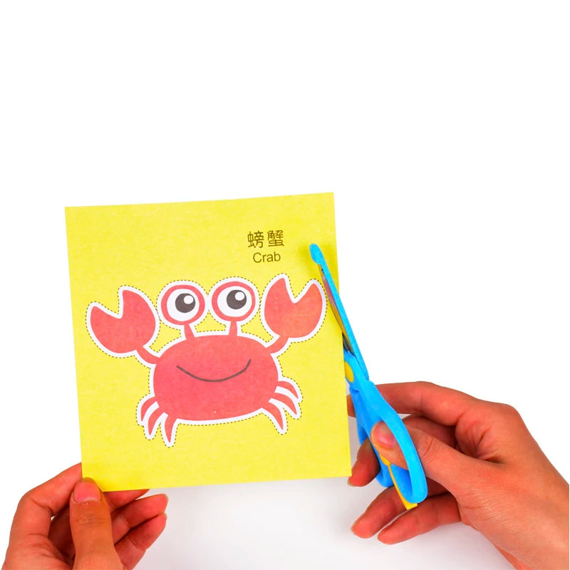 96 Pcs Children Cartoon DIY Colorful Paper Cutting Folding Toys Kids