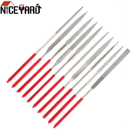 NICEYARD 140mm 10PCS Diamond Mini Needle File Set Hand Tools for
