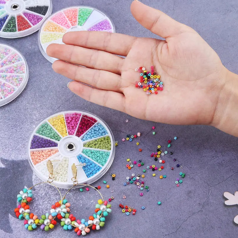 2000pcs/Lot 12Grids Glass Seed Beads Set Charms Jewelry Beads For