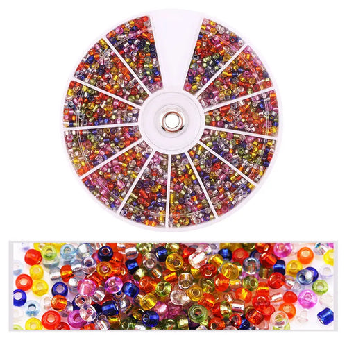 2000pcs/Lot 12Grids Glass Seed Beads Set Charms Jewelry Beads For