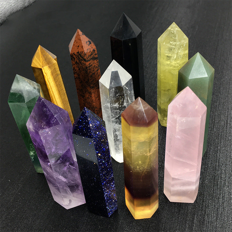 Natural Crystal Stones And Minerals Point Energy Column Obelisk Hand
