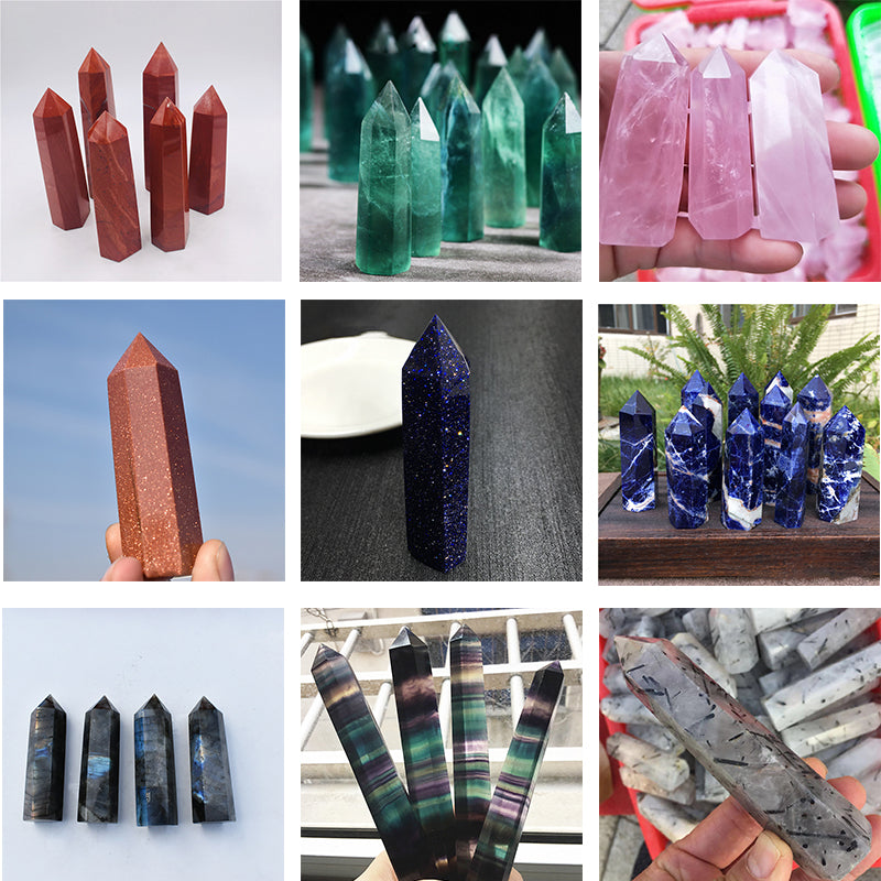 Natural Crystal Stones And Minerals Point Energy Column Obelisk Hand