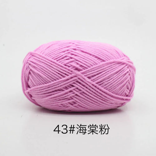 40-50g/Set 4ply Milk Cotton Knitting Yarn Needlework Dyed Lanas For