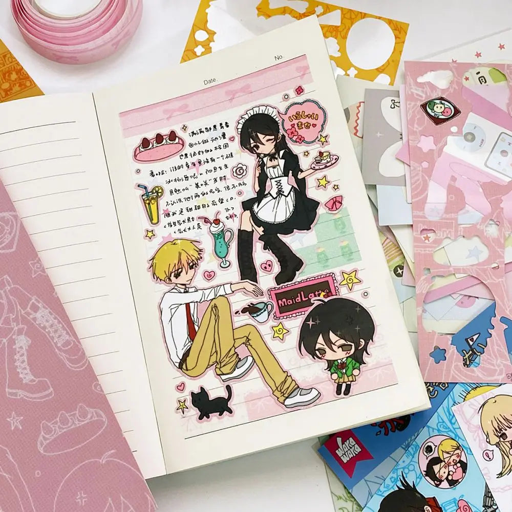 1Pc SCRAPBOOK Decorative Character STICKER Japanese Style Girl Sticker