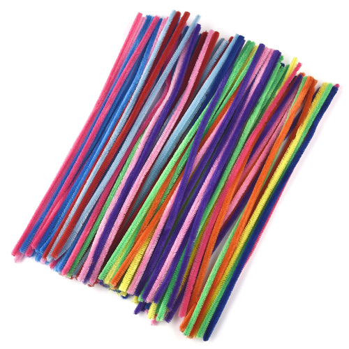 100pcs Chenille Stems Toys DIY Strips Twist Bar Anvil Wire Craft Pipe