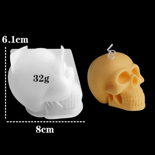 3D Skull Candle Silicone Mold DIY Halloween Decorative Candle Handmade