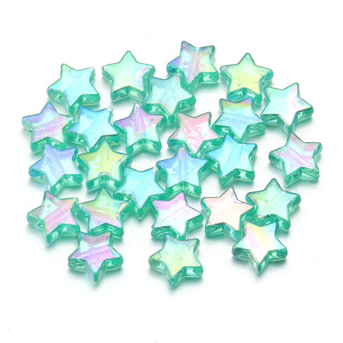 100Pcs/Lot AB Color Acrylic Star Beads Loose Spacer Charms Bead for