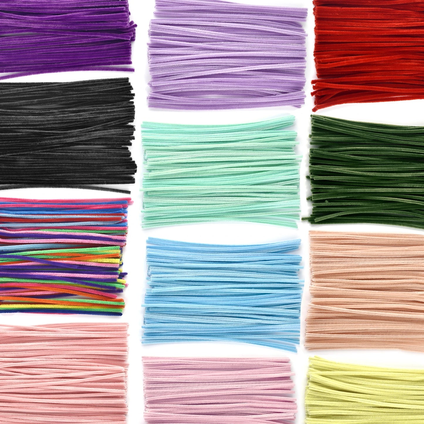 100pcs Chenille Stems Toys DIY Strips Twist Bar Anvil Wire Craft Pipe