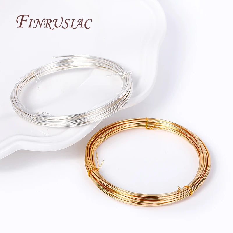 5 Meters 18K Gold Plated Copper Wire DIY Jewelry Making Brass Metal