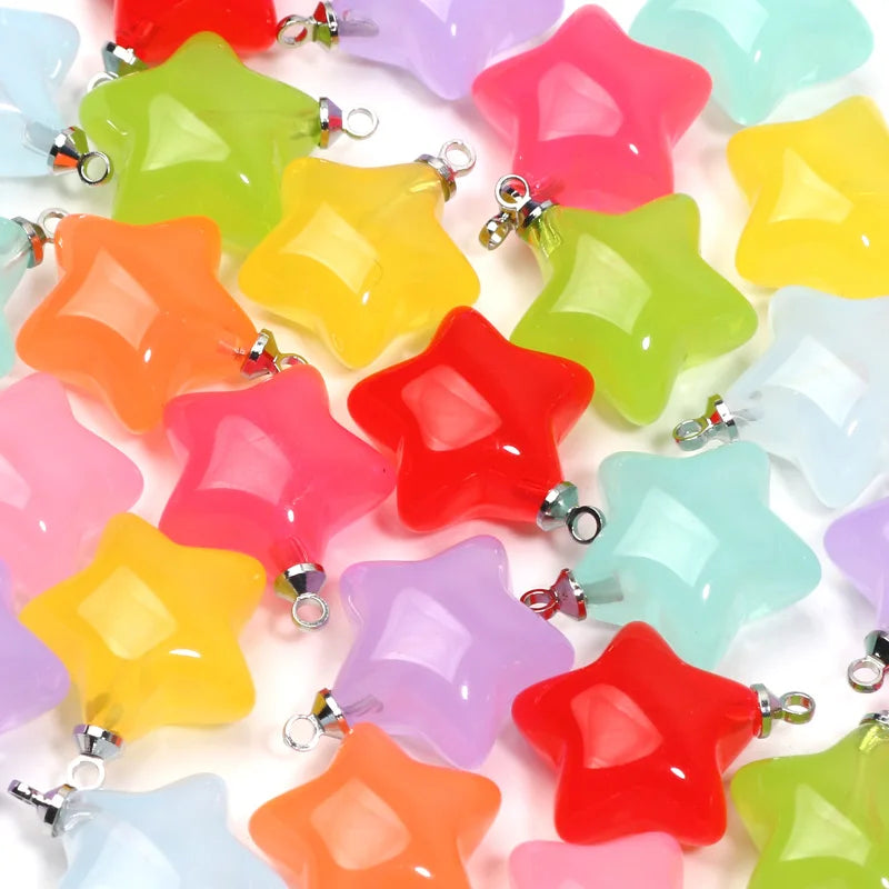 10pcs/lot Mixed Resin Star Charms For Diy Bracelets Necklaces Earrings