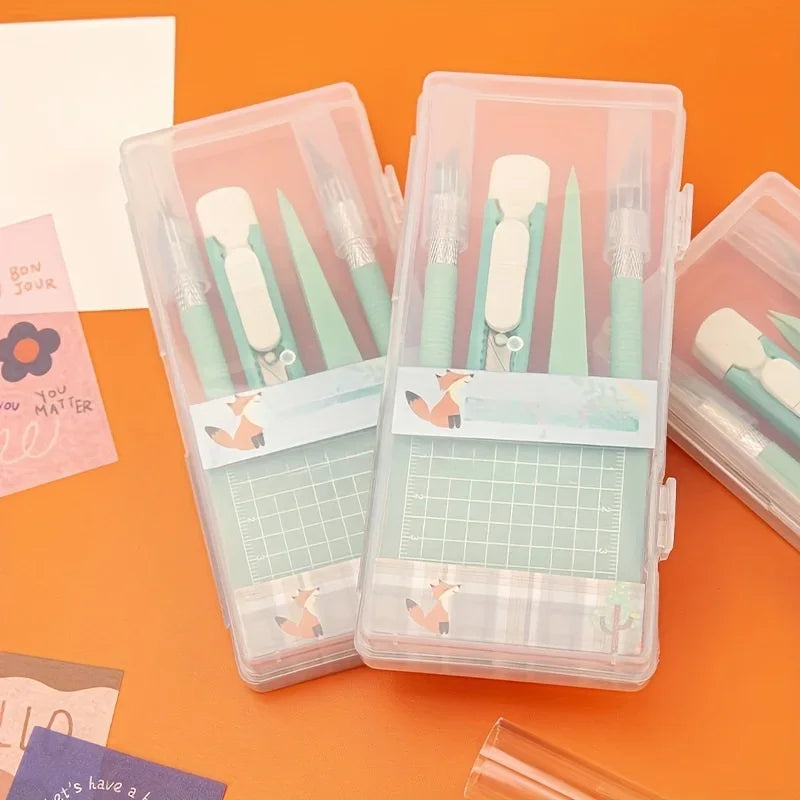 Professional Scrapbook Tool Set - Carving Knives, Non-Slip Mats,