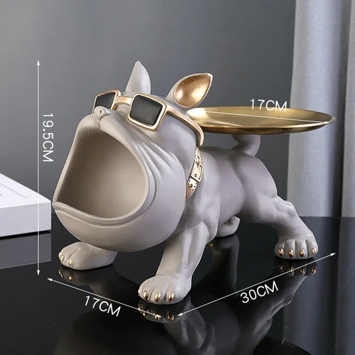 Home Decor Bulldog Figurine Dog Statue Storage Box Animal Ornament