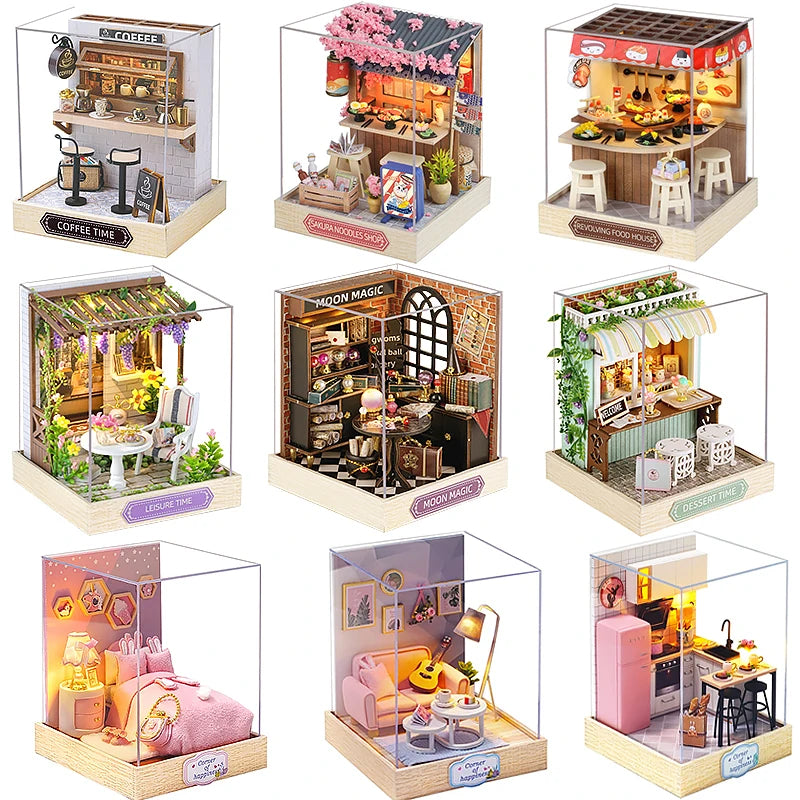 Mini Doll House DIY Small House Kit Handmade 3D Puzzle Assembly Model