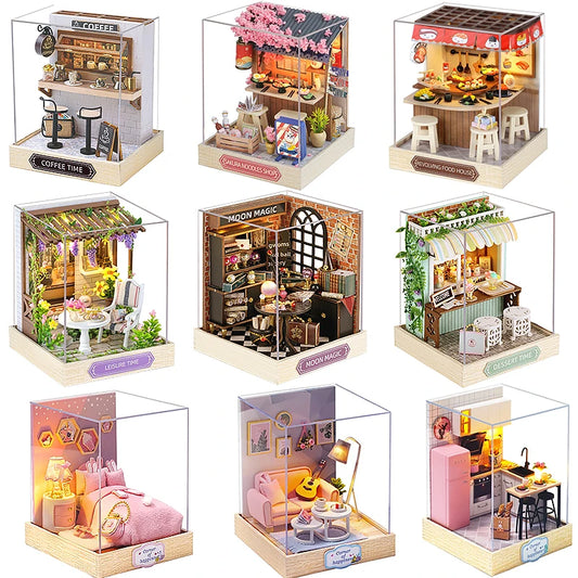 Mini Doll House DIY Small House Kit Handmade 3D Puzzle Assembly Model
