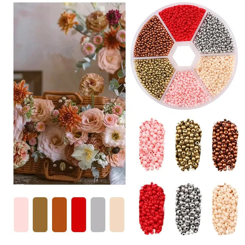 2mm Glass Seed Beads Kit Bracelet Making Kit Small Beads Assortment