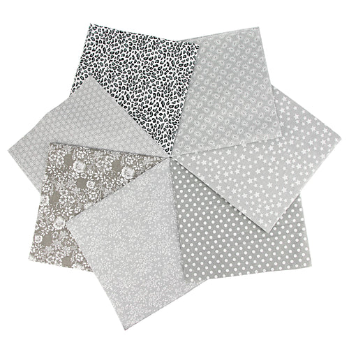7PCS 25 x 25CM Squares Cotton Craft Fabric Cloths for DIY Bundle