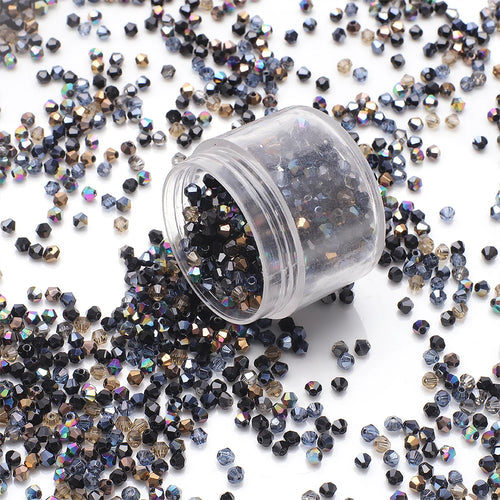 500Pcs 3mm Mixed AB Color Czech Bicone Glass Loose Spacer Beads Crafts