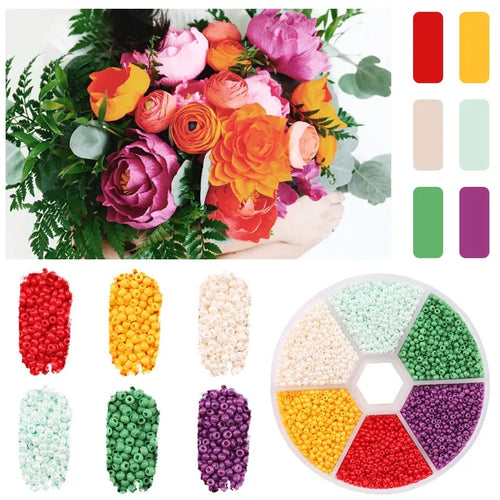 2mm Glass Seed Beads Kit Bracelet Making Kit Small Beads Assortment