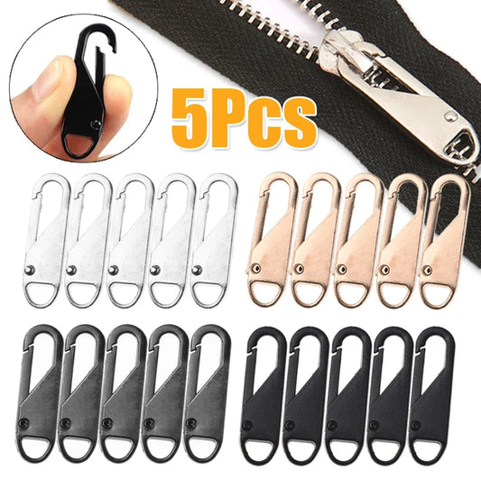 5pcs Universal Replacement Zipper Slider Metal Alloy Removal Zipper