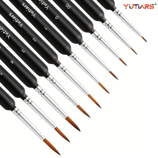 10pcs Miniature Paint Brushes, Detail Fine Tip Paint Brushes Set With