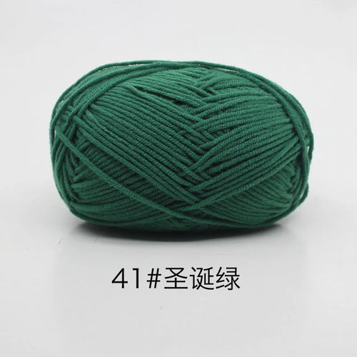 40-50g/Set 4ply Milk Cotton Knitting Yarn Needlework Dyed Lanas For