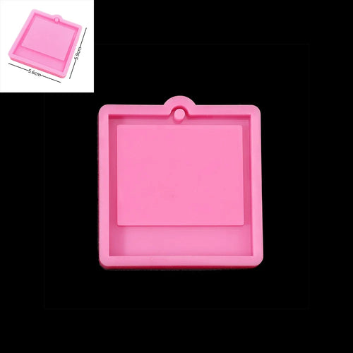 Photo Frame Epoxy Resin Keychain Mold Cat Dog Tag Pendant Silicone