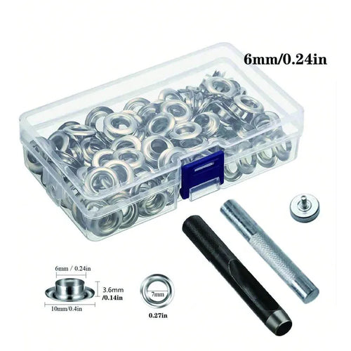 Grommet Tool Kit 100 Sets Grommets Eyelets 6mm 10mm 12mm 14mm Inside