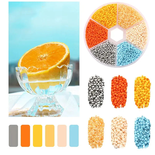 2mm Glass Seed Beads Kit Bracelet Making Kit Small Beads Assortment