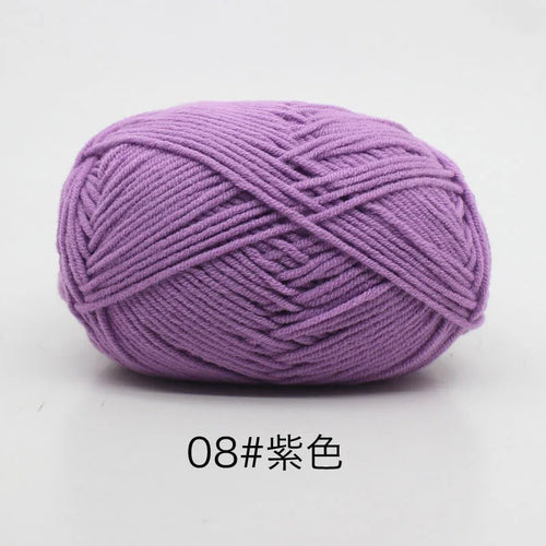 40-50g/Set 4ply Milk Cotton Knitting Yarn Needlework Dyed Lanas For
