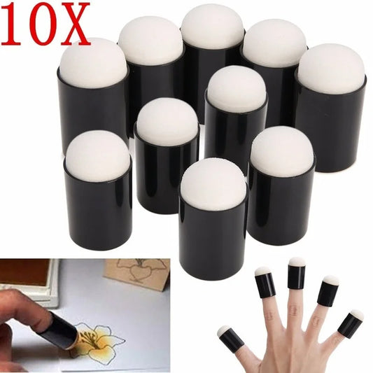 10pcs Finger Sponge Case Daubers Foam for Apply Painting Ink Stamping
