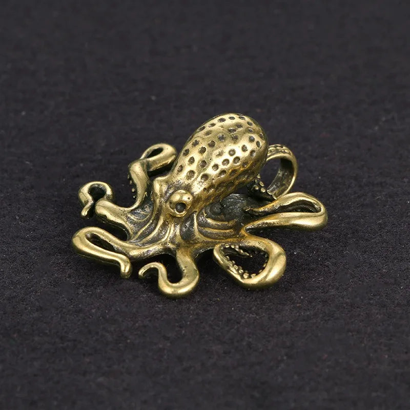 Brass Octopus Home Decoration Antique Copper Animal Figurines