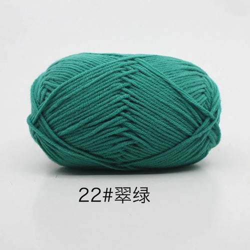 40-50g/Set 4ply Milk Cotton Knitting Yarn Needlework Dyed Lanas For
