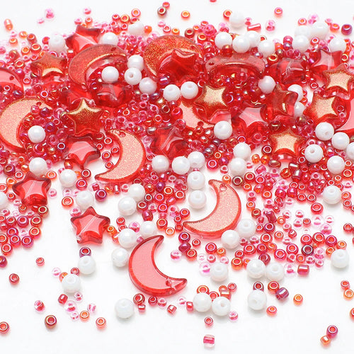 Mixed Star Moon Crystal Glass Beads Seedbeads Loose Round Pearl for